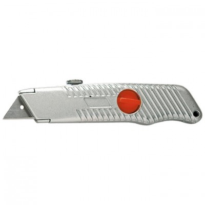 Нож, 18 мм, выдвижное трапециевидное лезвие, металлический корпус// Matrix