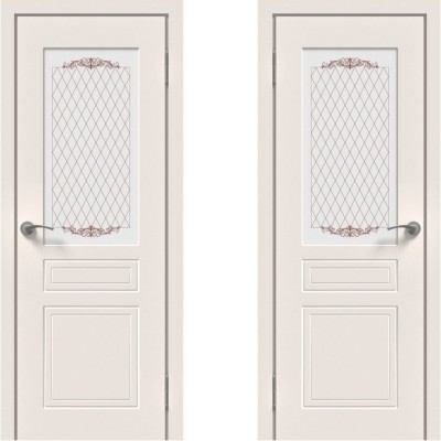 Дверное полотно Эмаль 01 белое ПО-600 белое стекло