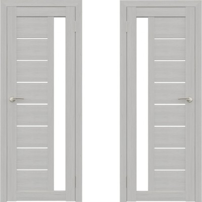 Дверное полотно АМАТИ-04 сканди классик экошпон ПО-600 белое стекло