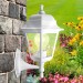 Садово-парковый светильник НБУ 04-60-001 белый 4 гранный настенный IP44 Е27 max60Вт купить недорого в Брянске