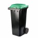Бак для мусора 120л на колёсах серо-зеленый (М4603) купить недорого в Брянске